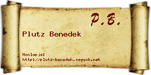 Plutz Benedek névjegykártya